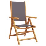 vidaXL Chaises de jardin lot de 2 anthracite bois acacia massif tissu
