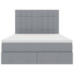 vidaXL Lit avec rangement et LED Gris clair 140 x 200 cm Polyester