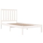 vidaXL Cadre de lit Blanc Bois de pin massif 75x190 cm Petit simple