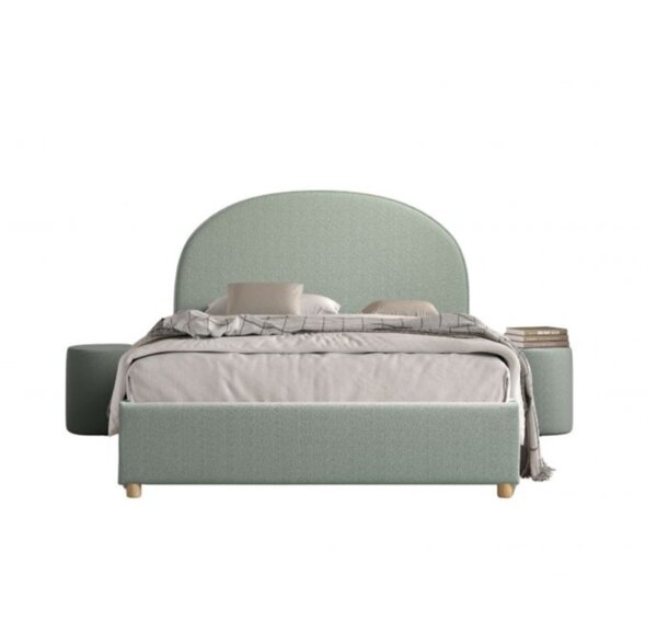 Lit MOON vert 140x200 - Coffre + 2 poufs