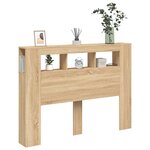 vidaXL Tête de lit à LED chêne sonoma 140x18 5x103 5cm bois ingénierie