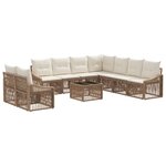 vidaXL Ensemble de canapé de jardin 10 Pièces Beige polyrotin