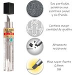 Etui de 12 mines hi-polymer super 0 5 mm 3h x 12 pentel