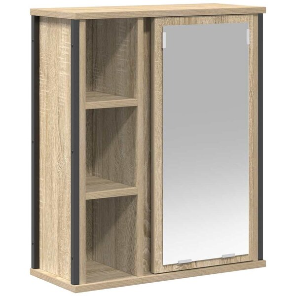 vidaXL Meuble murale de salle de bain miroir chêne sonoma 50x21x60 cm