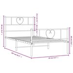 vidaXL Cadre de lit métal sans matelas avec pied de lit blanc 80x200cm