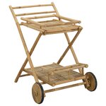 vidaXL Chariot à thé avec roues Naturel 79 x 67 5 x 84 cm Bambou