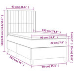 vidaXL Sommier à lattes de lit matelas LED Gris clair 90x190cm Velours