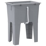 vidaXL Bac à linge gris 59x41x75 cm résine