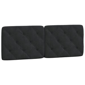 vidaXL Coussin de tête de lit noir 140 cm velours