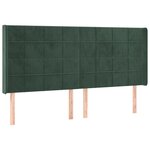 vidaXL Tête de lit avec oreilles Vert foncé 163x16x118/128 cm Velours