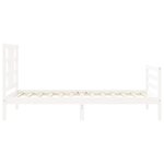 vidaXL Cadre de lit et tête de lit blanc 100x200 cm bois massif