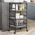 vidaXL Chariot de cuisine sonoma gris 45x35x89 5 cm bois d'ingénierie