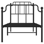 vidaXL Cadre de lit métal sans matelas avec pied de lit noir 75x190 cm