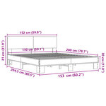 vidaXL Cadre de lit sans matelas chêne fumé 150x200 cm