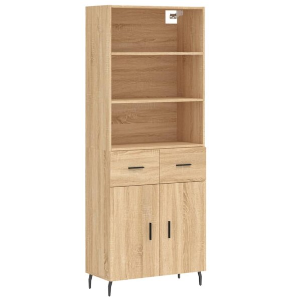 vidaXL Buffet haut Chêne sonoma 69 5x34x180 cm Bois d'ingénierie