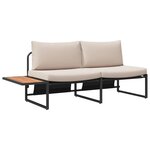 vidaXL Ensemble de salle à manger pour jardin 3 Pièces Taupe Acier