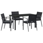 vidaXL Ensemble de salle à manger pour jardin 5 Pièces Noir et gris