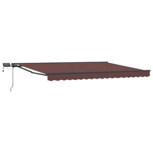 vidaXL Cadre de store manuel avec LEDs Marron et anthracite 4 5 × 3 m