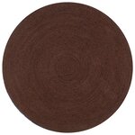 vidaXL Tapis fait à la main Jute Rond 150 cm marron