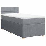 vidaXL Sommier à lattes de lit avec matelas gris clair 80x200 cm tissu