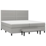 vidaXL Sommier à lattes de lit avec matelas Gris clair 200x200cm Tissu