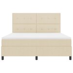 vidaXL Lit à ressorts avec matelas avec LED Crème 180 x 200 cm tissu