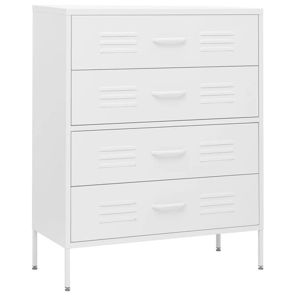 vidaXL Commode Blanc 80x35x101 5 cm Acier