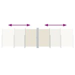 vidaXL Auvent latéral rétractable Crème 180x600 cm