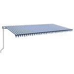 vidaXL Auvent rétractable automatique 600x350 cm Bleu et blanc