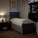 vidaXL Sommier à lattes de lit avec matelas Taupe 90x190 cm Tissu