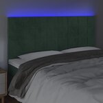 vidaXL Tête de lit à LED Vert foncé 180x5x118/128 cm Velours