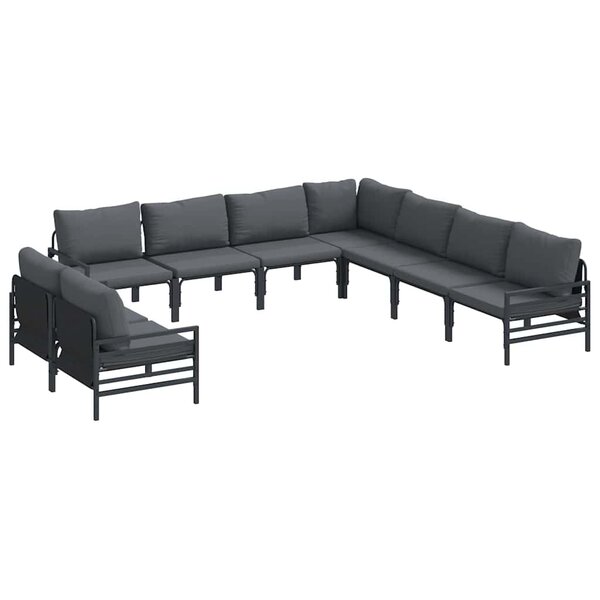 vidaXL Ensemble de canapé de jardin Anthracite Acier