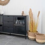 2 paniers en rotin marron et noir