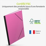 ACROPAQ Carton à dessin A2- 52 x 72 cm  XXL Grand  Avec fermeture élastique  Dos extensible pour plus d'espace- Rose- Certifié FSC