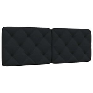 vidaXL Coussin de tête de lit noir 120 cm tissu