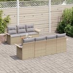 vidaXL Ensemble de canapé de jardin 8 Pièces Beige et Gris clair