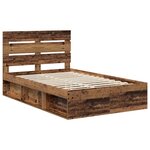 vidaXL Cadre de lit Bois ancien 120 x 190 cm Pin massif