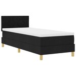 vidaXL Lit à ressort LED avec matelas Noir 80 x 200 cm tissu