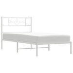 vidaXL Cadre de lit métal sans matelas avec tête de lit blanc 90x190cm