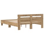 vidaXL Cadre de lit chêne artisanal 140 x 200 cm Bois d'ingénierie