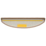 vidaXL Tapis d'escalier 20 pièces 56 x 17 x 3 cm Marron clair Demi-rond
