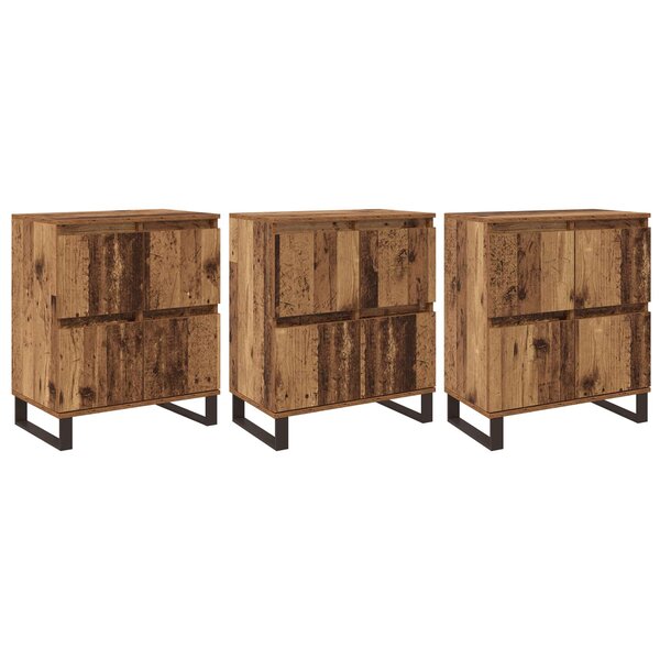 vidaXL Buffet 3 Pièces Bois ancien 60 x 35 x 70 cm