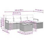 vidaXL Ensemble de canapé de jardin 6 Pièces Noir 230 x 117 x 85 cm