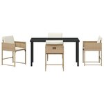 vidaXL Ensemble de salle à manger pour jardin 5 Pièces Beige polyrotin