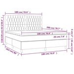 vidaXL Sommier à lattes de lit avec matelas Gris foncé 180x200cm Tissu