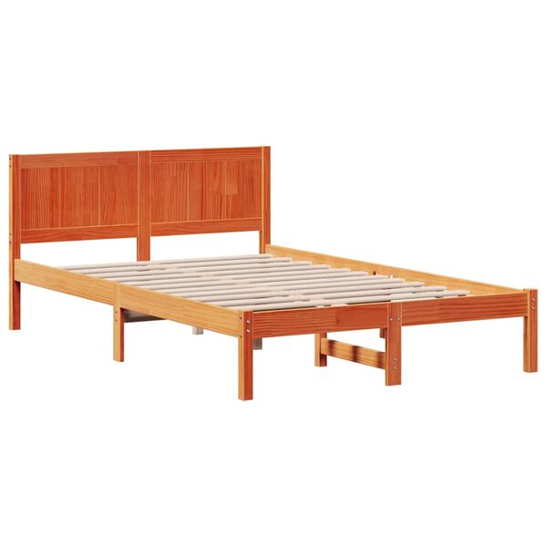 vidaXL Cadre de lit Marron 140 x 190 cm Bois de pin massif