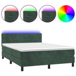 vidaXL Sommier à lattes de lit avec matelas LED Vert foncé 140x200 cm