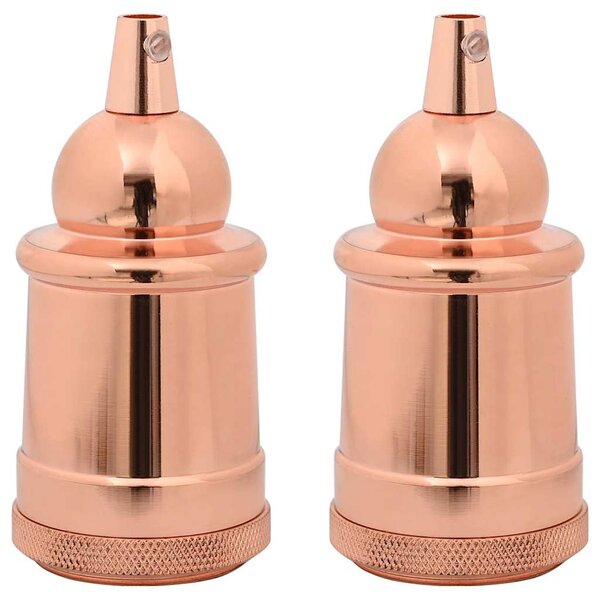 vidaXL Douilles de lampe 2 Pièces bronze or rose E27