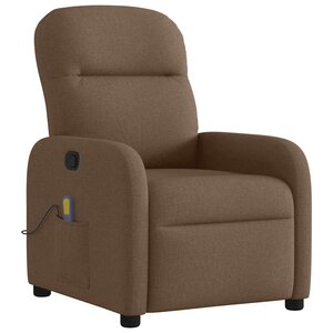 vidaXL Fauteuil de massage inclinable Marron Tissu