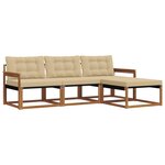 vidaXL Ensemble de canapés d'extérieur 4 pc Naturel et Beige